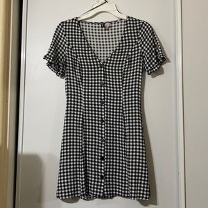 Black and White Checkered Plaid Dress